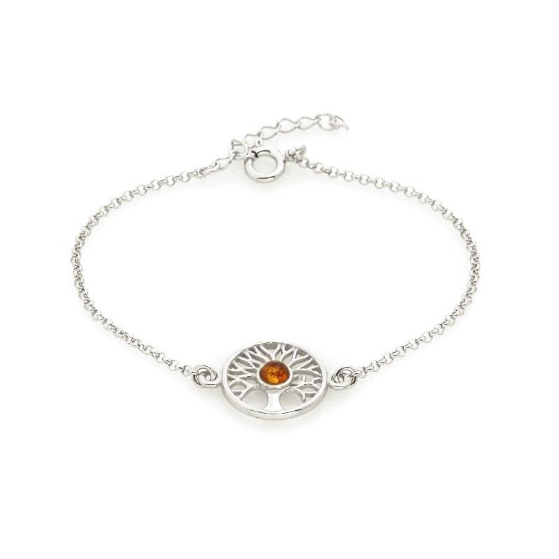Bracciale Albero della vita ambra cognac — per evocare l'armonia