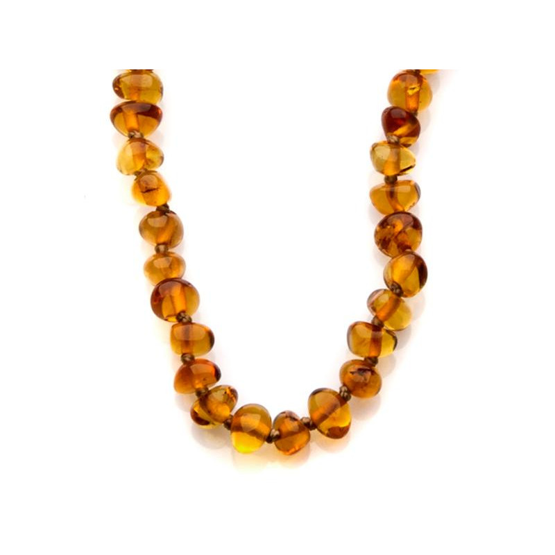 Collana in ambra cognac naturale