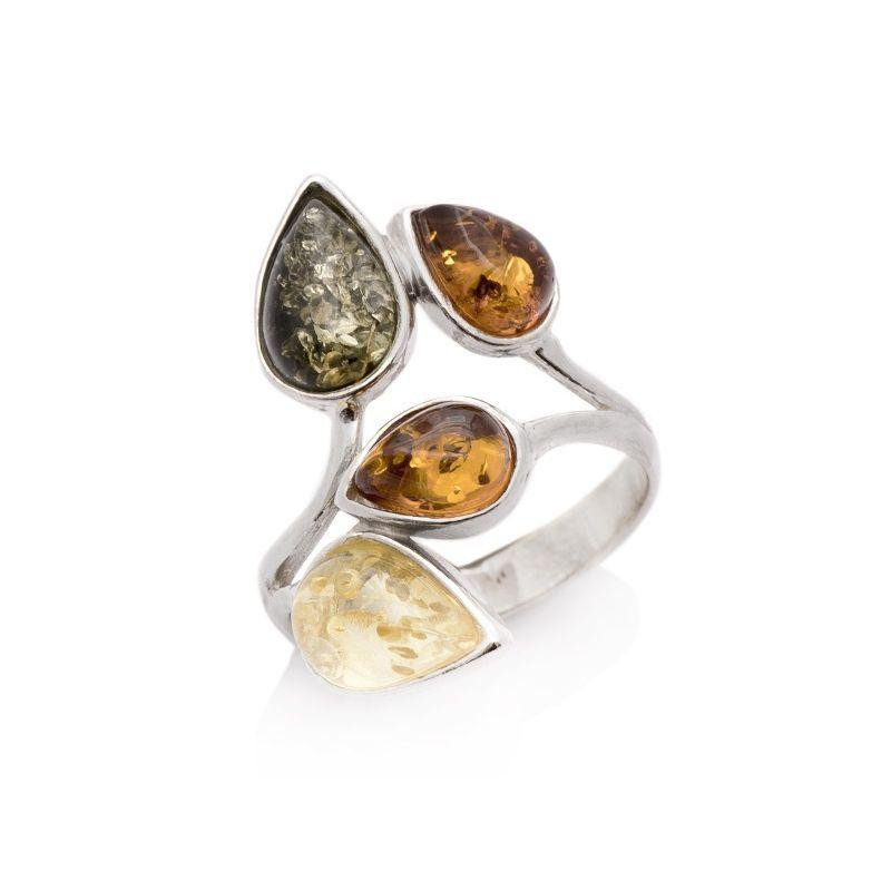 Anello ambra multicolore — per trasportare le storie del Mar Baltico