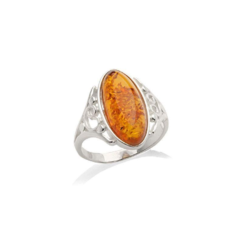 Anello ambra cognac — per preservare i ricordi (cod. 10051)