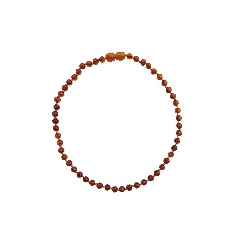 Collana per bambini con sfera d'ambra cognac — protezione affettiva