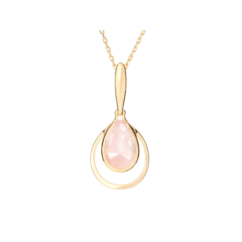 Ciondolo con quarzo rosa naturale, in oro 750 — foto 1