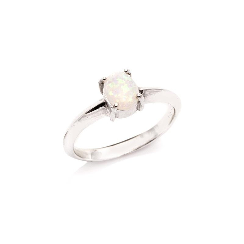 Anello opale bianco australiano ovale — per onorare la bellezza naturale