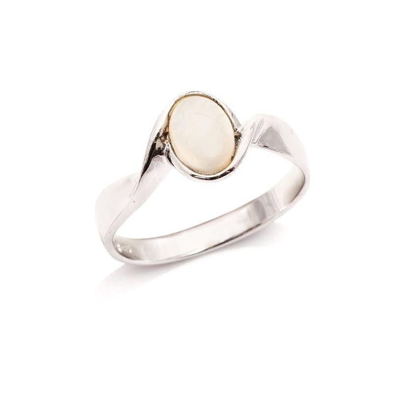 Anello opale bianco australiano ovale — per racchiudere il sole