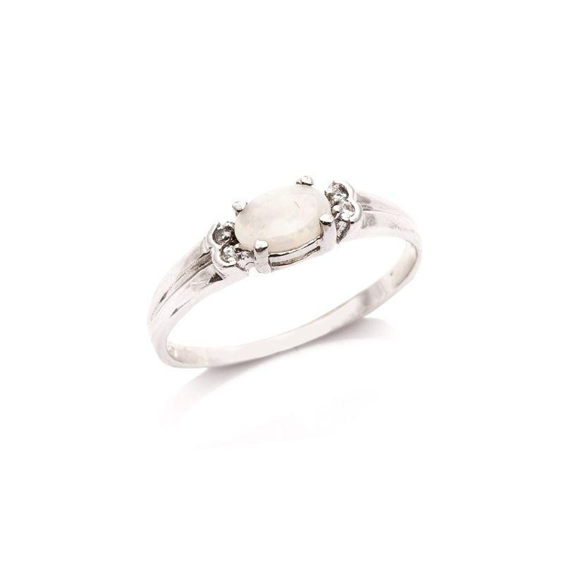 Anello opale bianco australiano ovale — per la purità di un sorriso