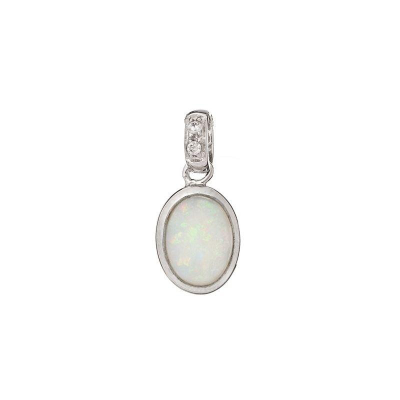 Ciondolo in argento 925 e opale bianco ovale — per illuminare ogni tuo gesto