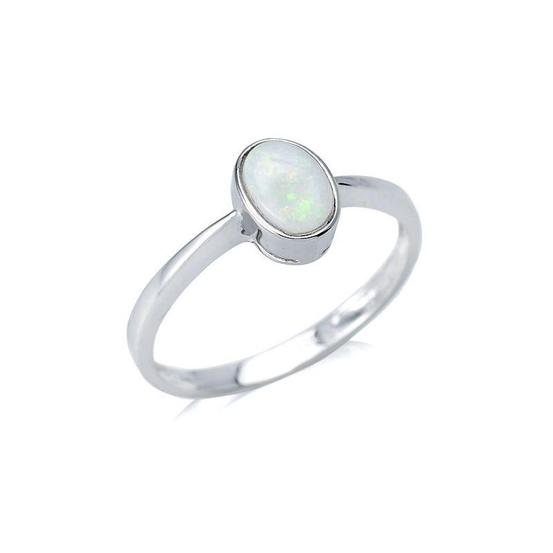 Anello opale bianco australiano ovale — per raccontare la tua storiA