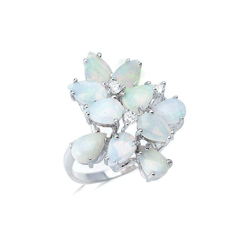 Anello opale goccia – zirconio — per evocare il dolce miele della natura