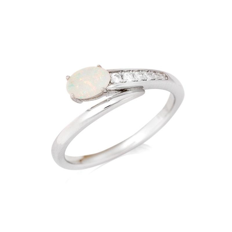 Anello opale e zirconio — per sorridere sempre