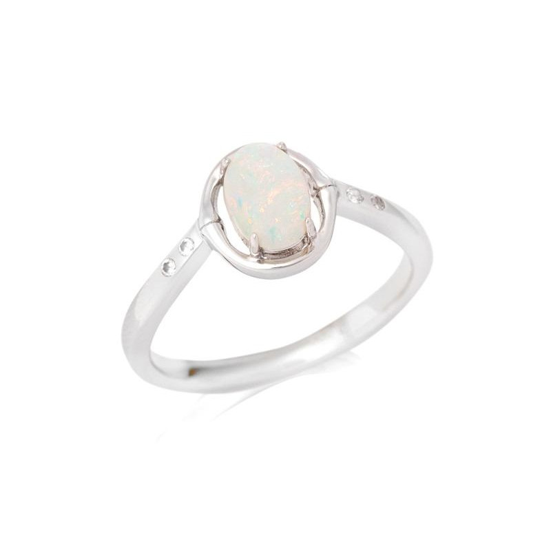Anello opale bianco australiano — per evocare l'essenza naturale