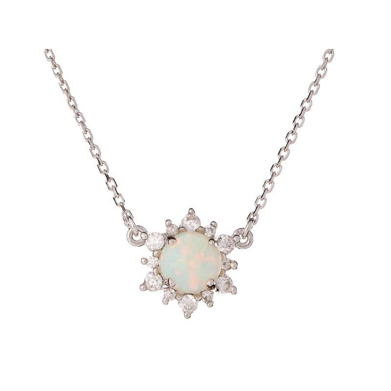 Collana opale tondo e zirconio — per commemorare le grazie
