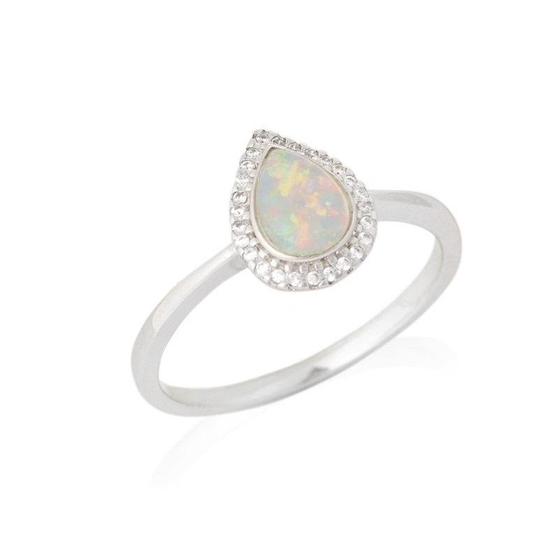 Anello opale goccia zirconio — per racchiudere l'essenza
