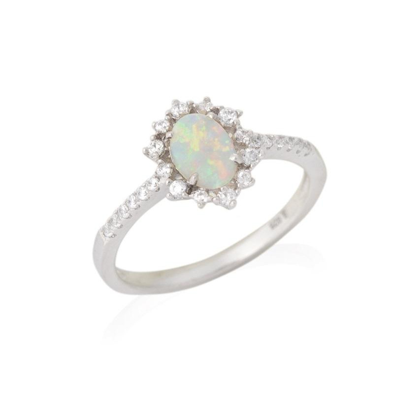 Anello opale goccia – zirconio — per evocare l'essenza