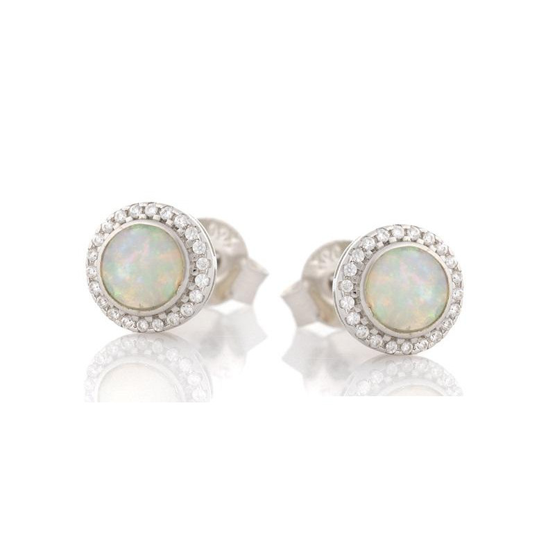 Orecchini opale – zirconio argento 925 — per sorridere sempre