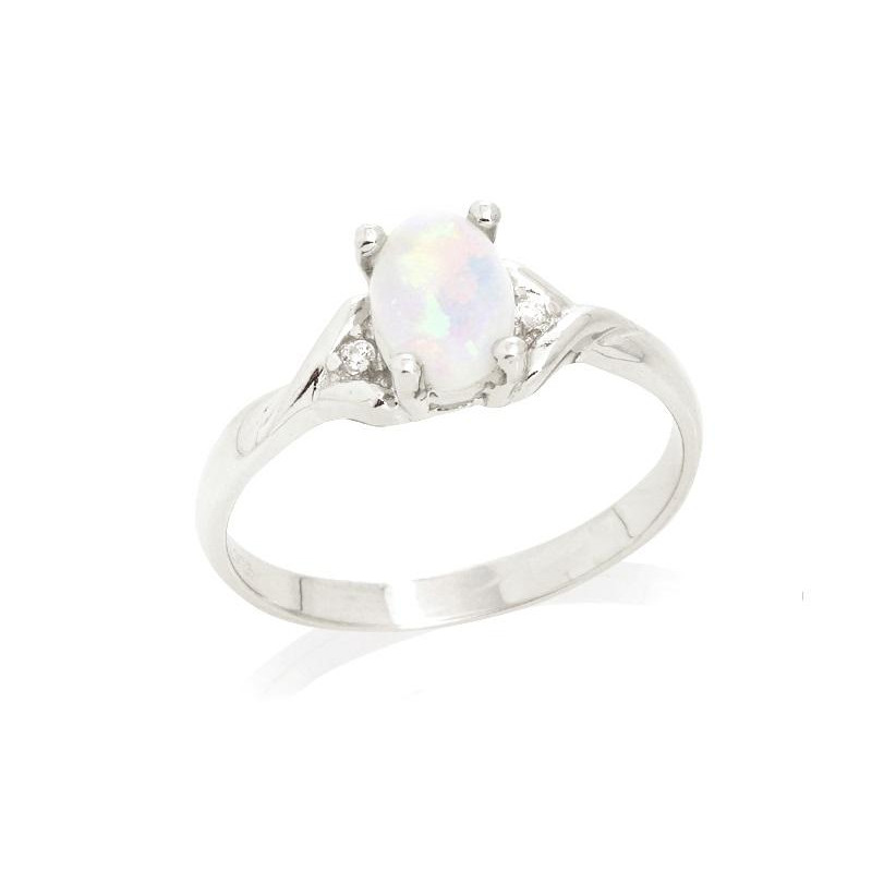 Anello opale bianco australiano ovale — per evocare l'essenza naturale