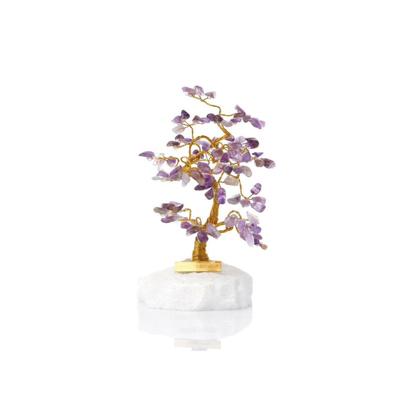 Un tocco di eleganza per l'angolo della casa — porta calma e serenità con l'albero della felicità in ametista e marmo gr