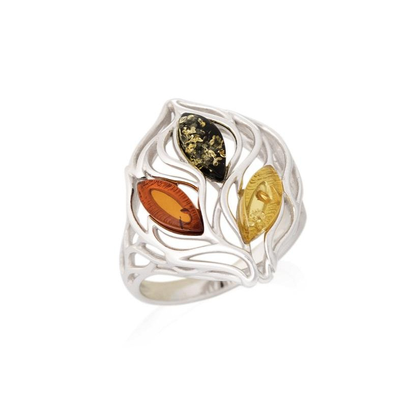 Anello ambra multicolore — per portare il mare vicino