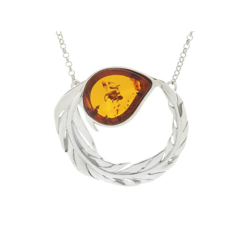 Collana in argento e ambra cognac — per illuminare ogni tuo gesto