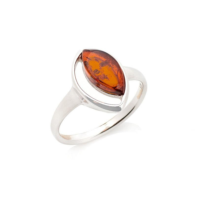 Anello ambra cognac — per custodire i ricordi (cod. 10386)