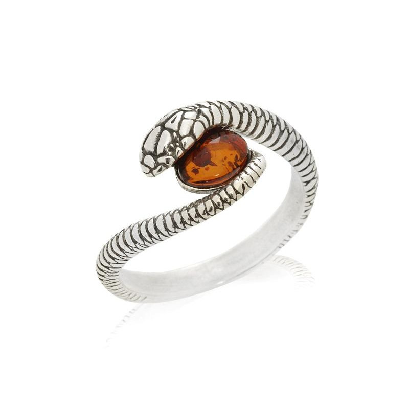 Anello serpente con ambra — per evocare ricordi vakcani