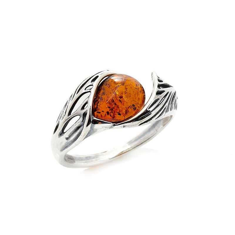 Anello ambra cognac — per evocare momenti speciali (cod. 10397)