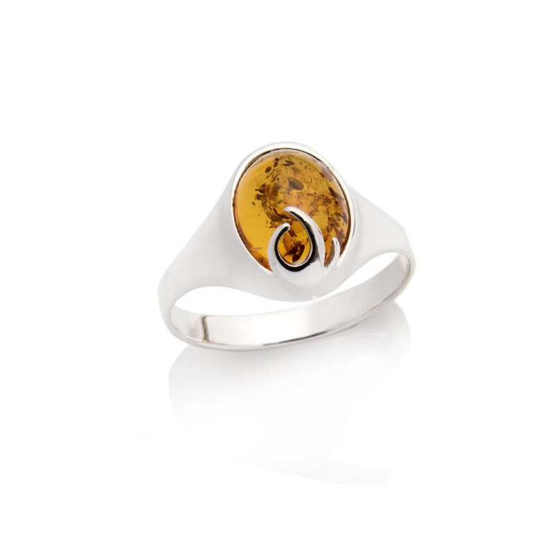 Anello ambra cognac — per racchiudere i tuoi ricordi (cod. 10405)
