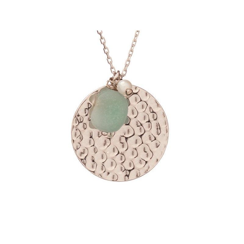 Collana di argento rodiato con amazzonite e perle – per custodire la tua serenità interiore