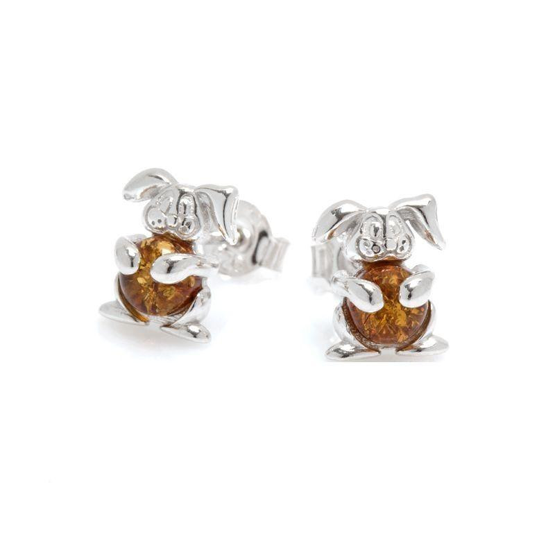 Orecchini bambino ambra cognac — ricordo dolcezza