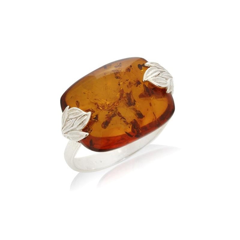 Anello ambra cognac — per custodire i tuoi ricordi (cod. 10467)