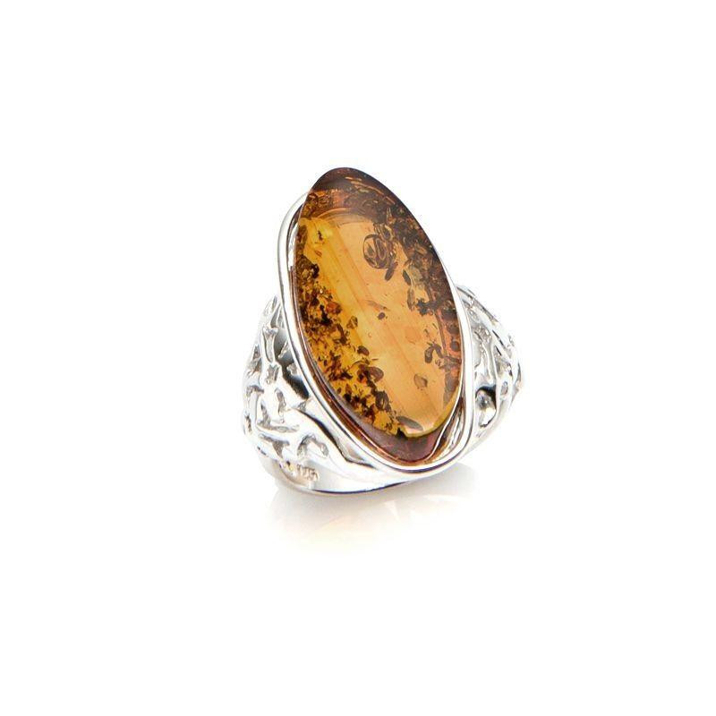 Anello pietra ambra cognac — per preservare i ricordi