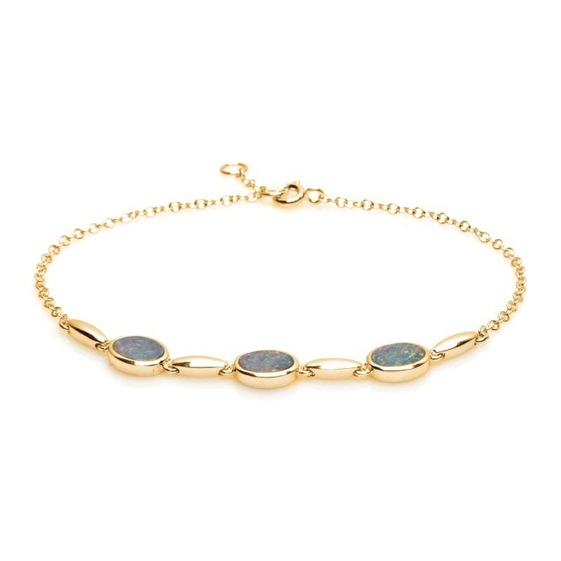 Bracciale in argento 925 con opale blu ovale — per custodire la tua serenità