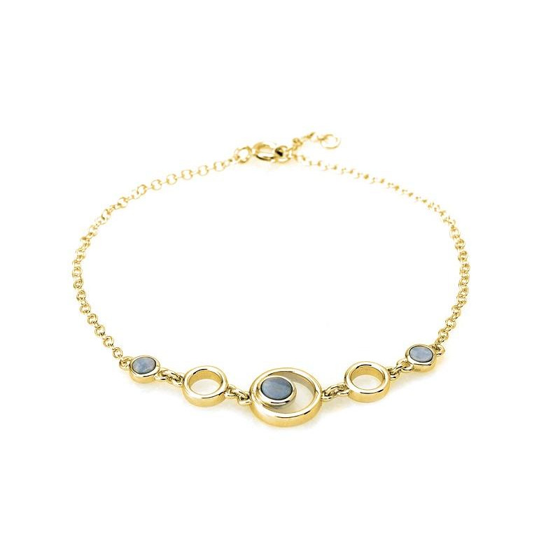 Bracciale in argento 925 con opale blu tondo — per custodire la tua luce interiore