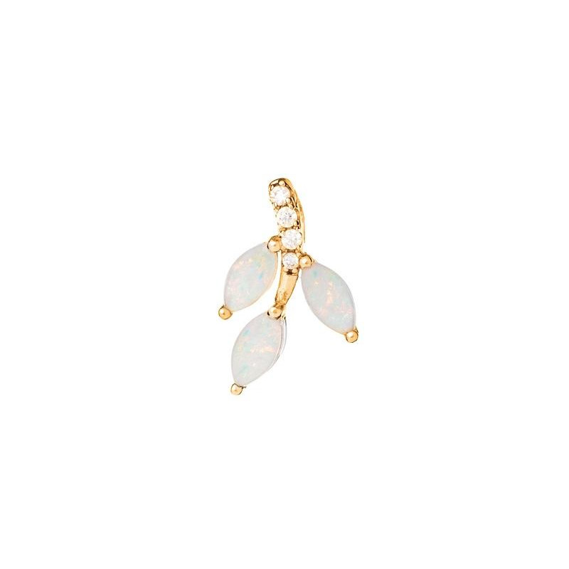 Ciondolo in argento dorato 925 con opale e zirconio — per custodire la luce interiore