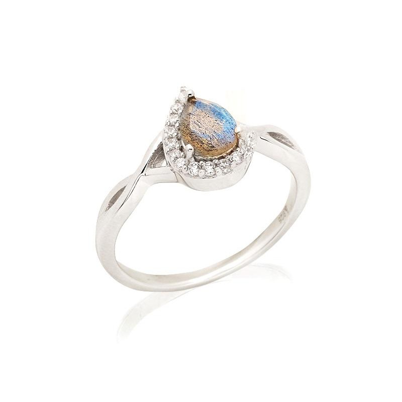 Anello goccia Labradorite — Zaffiro sogni