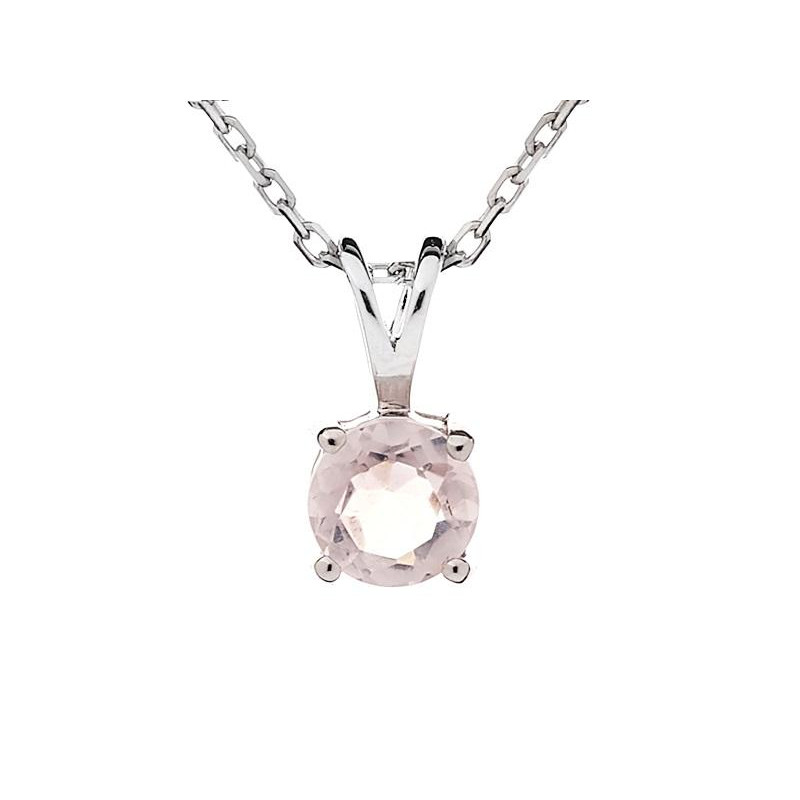 Ciondolo tondo con quarzo rosa — per evocare l'amore