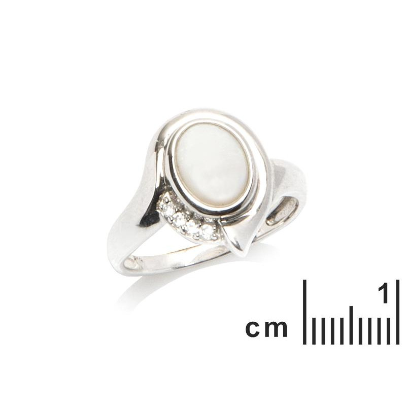 Anello in argento 925 con opale ovale e zirconio — per custodire — foto 1