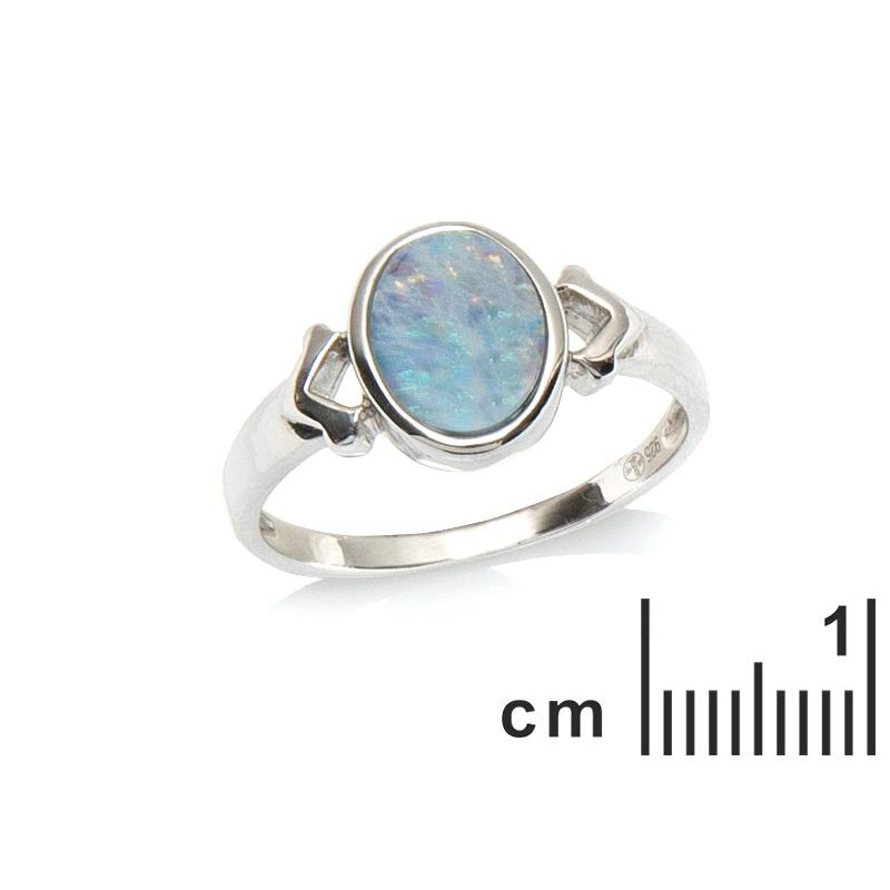 Anello opale blu ovale — per evocare l'oceano (cod. 8590) — foto 1