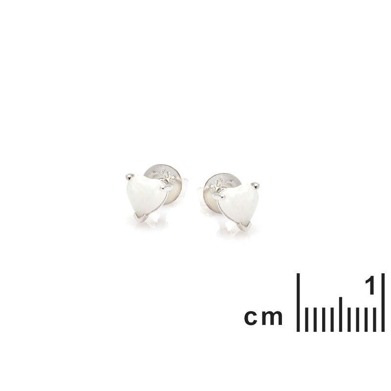 Orecchini cuore opale bianco — per celebrare l'amore — foto 1