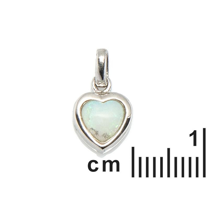 Ciondolo cuore opale bianco — Amore puro — foto 1