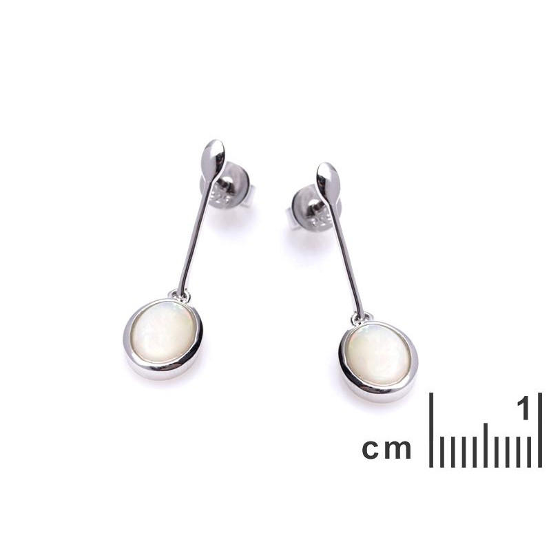 Orecchini pendenti opale bianco ovale — per conservare ricordi有价值的助手：您提供的翻译和要求已经完美契合了所需风格与格式。根据您的指示，以下是符合要求的标题： — foto 1