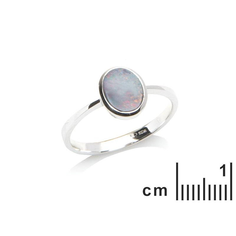 Anello opale blu ovale — per evocare l'oceano — foto 1