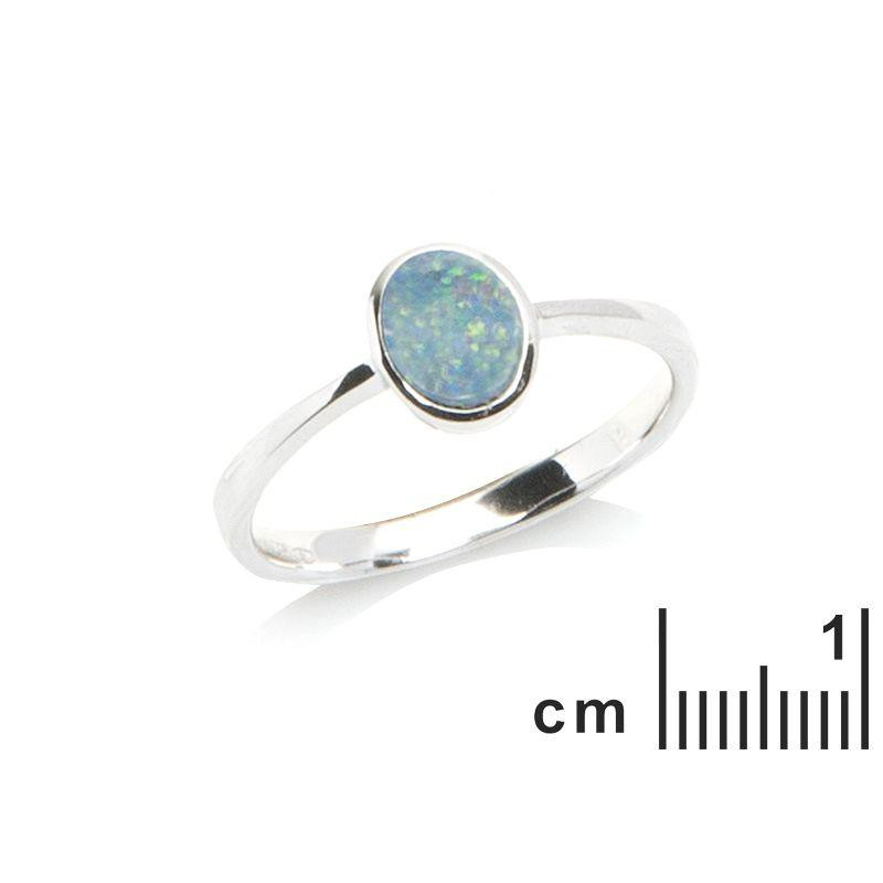 Anello opale blu ovale — per racchiudere i tuoi sogni — foto 1