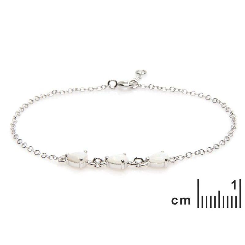 Bracciale in argento rodiato con opale bianco, per illuminare ogni tuo gesto — foto 2