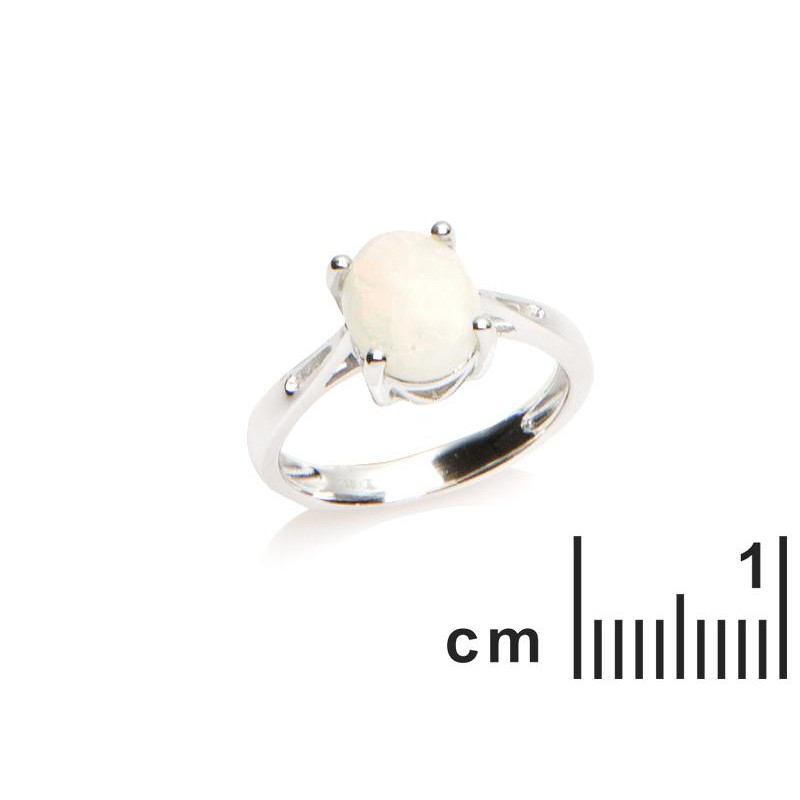 Anello opale bianco australiano ovale — per racchiudere la luce del giorno — foto 1