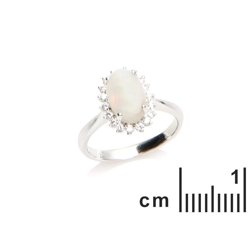 Anello opale ovale e zirconio — per risplendere con eleganza — foto 1