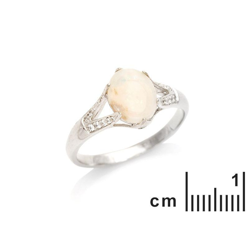 Anello opale e zirconio — per portare l'essenza del giorno — foto 1
