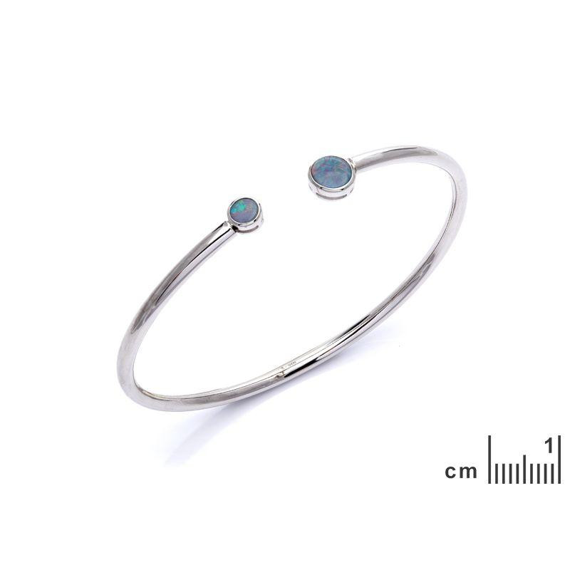 Bracciale con doppietto rotondo opale blu, per custodire i tuoi sogni — foto 2