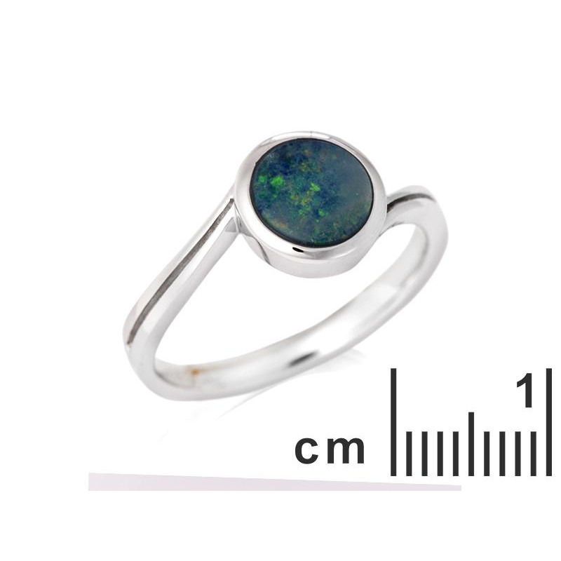 Anello in argento 925 rodiato con opale blu australiano — per custodire la tua serenità — foto 1