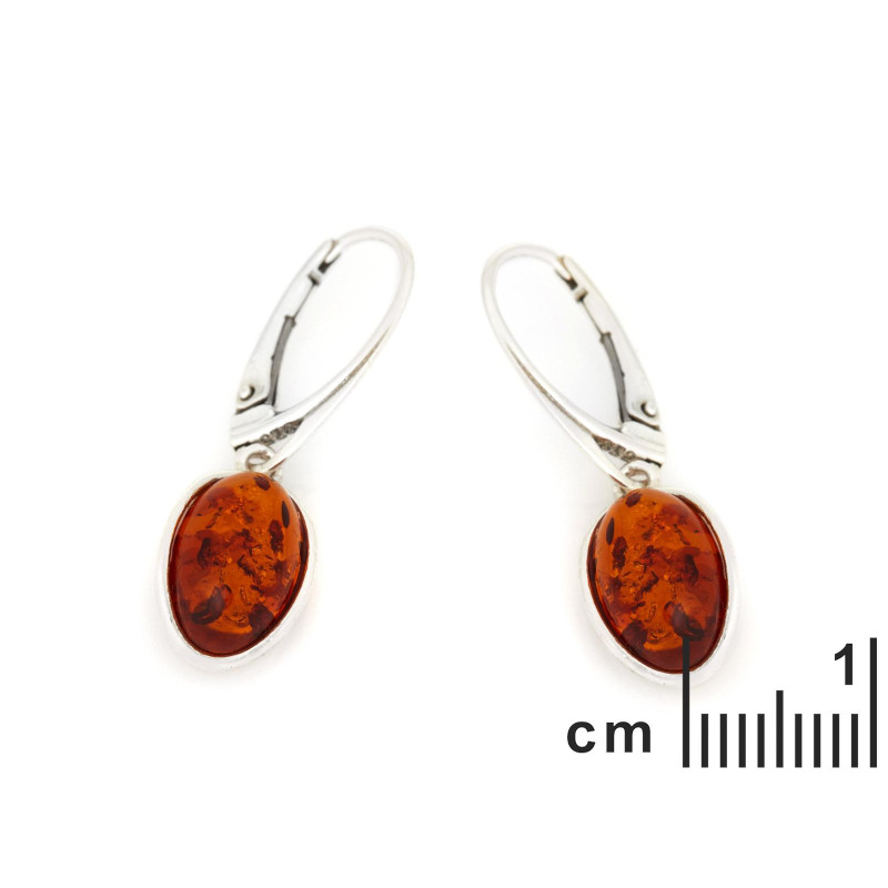 Orecchini pendenti ambra cognac — ricordo dolce (cod. 8701) — foto 1