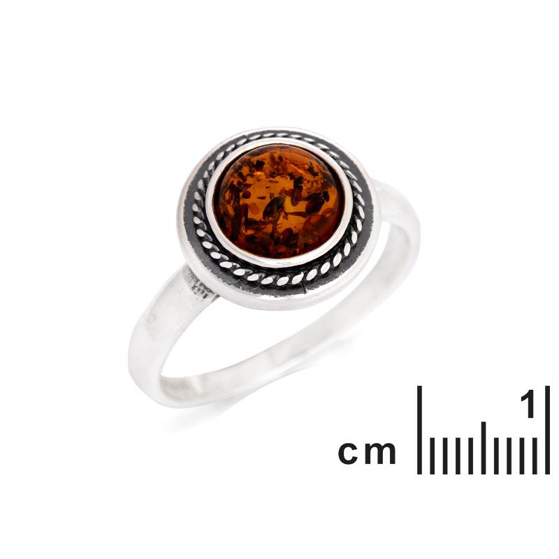 Anello ambra cognac — per custodire i tuoi ricordi (cod. 8801) — foto 1